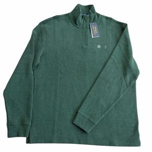 Polo Ralph Lauren Men’s 1/4 Zip Pullover Green Long Sleeve Sweatshirt NWT L‎